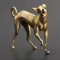 DUOLAIYUNSO Bronzefigur, 6,2 x 5,2 cm, massives Messing, Hunde-Schreibtisch-Ornamente, Vintage-Kupfertier-Miniaturen, Dekorationen, Geschenke, Heimdekoration