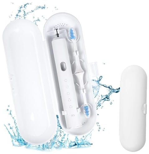 WeddHuis Custodia Spazzolino Scatola Spazzolino da Denti Elettrico Plastica Porta Spazzolino Elettrico da Viaggio Custodia per Spazzolino Elettrico Compatibile, Adatto per Viaggi in Famiglia(Bianco)