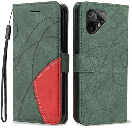 Kompatibel mit Fairphone 5 – Schlanke Zweifarbige Handyhülle mit Weichem Leder und TPU, Kartenfächern