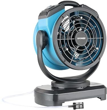 XPower Misting Fan Outdoor Cooling Oscillating Heavy Duty Powerful High Velocity Ideal for Camping, Patios Picnics & More (FM-68W)
