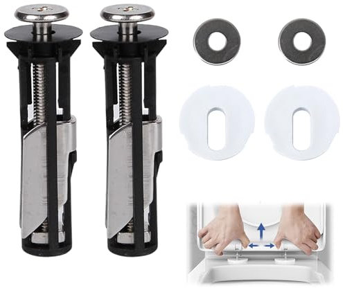 2 Pcs Fixation Abattant WC Universel,Fixation Cuvette WC,Fixation WC,Universelles pour Abattant Accessoires,Kit de Rechange pour Siège de Toilette,Facile à Installer,Installation Facile,Vis Abattant