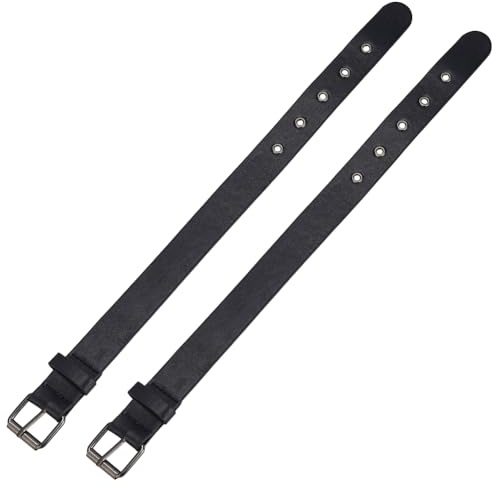 FINGERINSPIRE Traditionelle Kilt Verlängerungsriemen Ledermanschetten Gürtelschnallen 2.5x40.7cm Schwarzer PU Leder Verstellbarer Gürtel Mit Metallschnalle Damengürtel Für Mantel Jacke Kleid