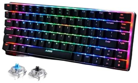 XXINGYULI Teclado mecánico para Juegos con Ak33, 82 RGB, retroiluminación de Cuatro Colores, interruptores mecánicos geniales