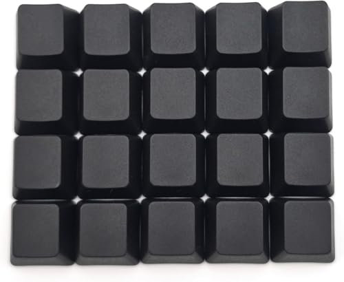 BoaJAJUHU Profilo OEM Blank Tappi tasti PBT arcobaleno colori misti 1U R4 per interruttore MX tastiera meccanica (nero, 20 pezzi)