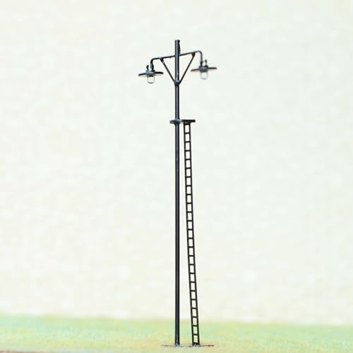 HavenDomicile 4 HO Scale Metall LED Straßenlaternen Modell Bahnhof Lichtpfosten 3V DC 20mA mit Widerständen für 12V/16V OO/HO Layouts (A)