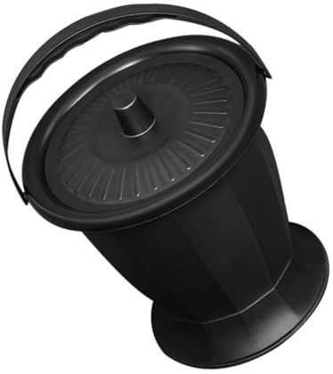VALICLUD Pot De Chambre Portatif En Plastique Avec Couvercle Noir, Urinoir Portable Unisexe, Pot à Urine Léger Et Solide Pour Adultes, Usage Hospitalier Et Camping, Base Antidérapante