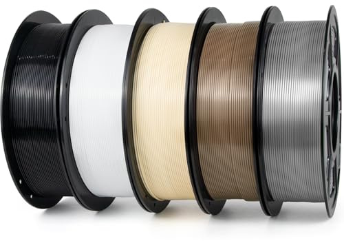 IEMAI PETG Filament 1.75mm 5Kg, Schwarz/Weiß/Braun/Hautfarbe/Silber, PETG 3D Drucker Filament, Kompatibel mit Bambu Lab, AMS, AMSLite, Maßgenauigkeit +/-0.02mm