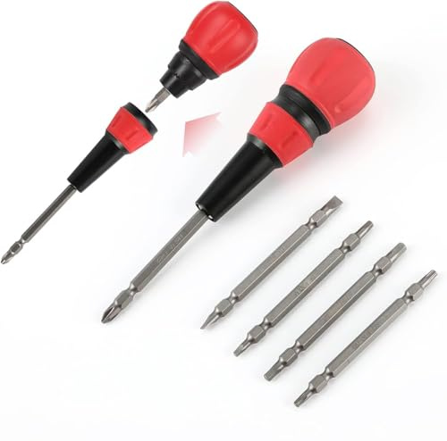 X-STEEL 12-in-1 Schraubendreher Set,Magnetischer Mini Feinmechaniker Werkzeug mit abnehmbarem Ratschengriff für Computer,Fahrrad,Stecker & Elektrizität