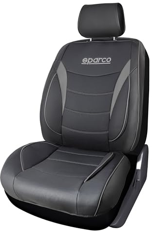 Sparco Premium 3D Front Seat Cover, Amazon Exclusive, PVC with 5 mm Foam Padding, Set of 3 Pieces, Universal and Easy to Clean
