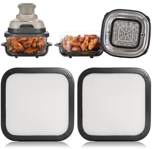 Lot de 2 Protections Anti Éclaboussures Magnétiques pour Friteuse à Air Ninja Crispi FN101, Protection en Inox de Graisse à Mailles Fines, Nettoyage Facile Accessoire pour Ninja Crispi
