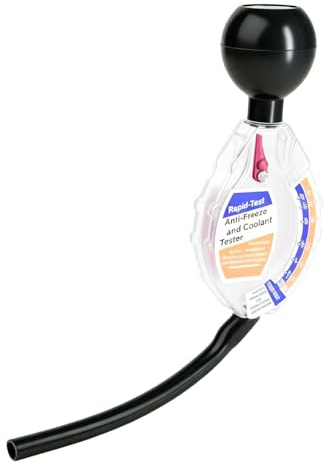 KFZ Frostschutzprüfer Kühlwasser Messgerät, Auto Kühlmittel Tester für präzise Frostschutzprüfung bis -43°C, robustes PC Silikon Material, klare Skala für Pkw SUV und Scheibenwaschanlage Kontrolle