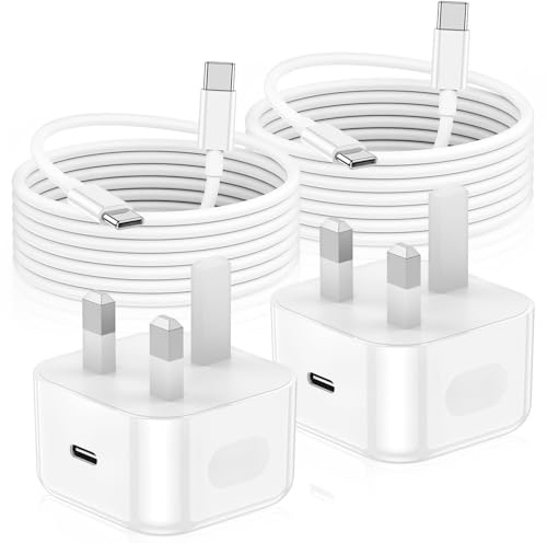 2Pack for iPhone 17 16 15 Charger, USB C to USBC Charging Cable and 20W Apple Fast Charger Plug for iPhone 17 Air/16 Pro/16 Pro Max/16e/15 Pro/15 Plus/iPad Pro Air/Mini