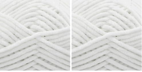 King Cole Super Chunky Yummy Chenille 100g 100% Polyester Knitting Crochet Yarn Fluffy White 4874 (Pack of 2)