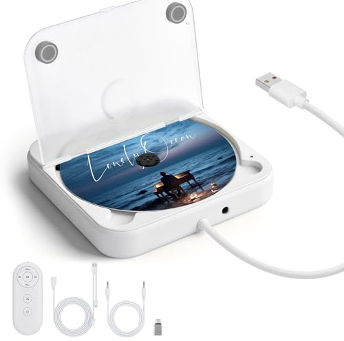 Lettore CD Portatile per Auto con Porta USB/AUX, Universale per Veicoli | Lettore CD Esterno Compatibile con Autoradio, Laptop, TV, Computer, Supporta CD/CD-MP3/CD-RW/CD-R/CD-WMA/CD-WAV