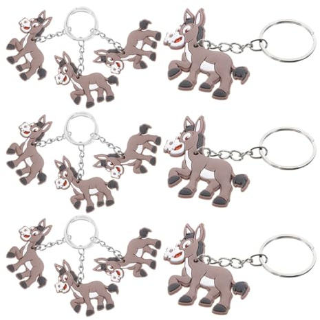 EXHUMKY 20 Stück Esel Schlüsselanhänger aus Pvc und Metall Niedlicher Cartoon Anhänger Tragbarer Schlüsselring für Partygeschenke und Deko