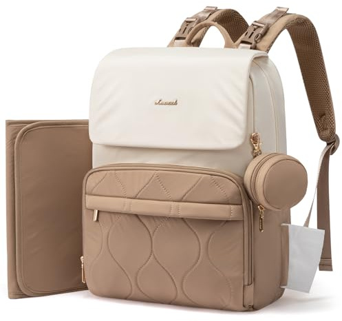 LOVEVOOK Wickelrucksack Groß Wickeltasche Rucksack Diaper Bag für Mama Papa | Leichte Babytasche mit Wickelauflage, Schnullerhalter & Kinderwagengurte, Multifunktional Windeltasche Kliniktasche Geburt, M