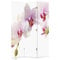 Feeby Paravent Orchidee 110x150 cm 3 Teilig Modern Design beidseitig Raumteiler Wandschirme Foto Trennwand Raumtrenner Sichtschutz Spanische Wand auf Leinwand Bedruckt Weiß Rosa