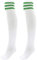 CHIC DIARY Damen Mädchen Kinder Strümpfe Overknee Kniestrümpfe gestreifte Sportsocken College Socks Baumwollstrümpfe, Grün Streifen auf weiß, Einheitsgröße