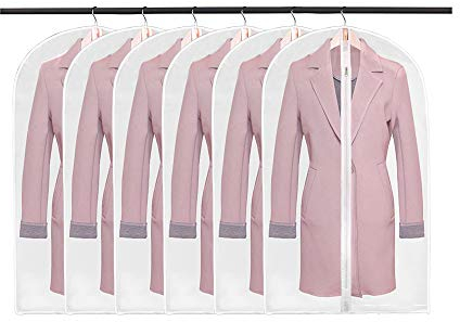 BangShou Kleidersack 6 Stück Kleidersäcke aus Atmungsaktive Material mit Größe von 60cm x 45/80/100/120/140cmTransparent Kleidersäcke schutzhülle für Kleider und Anzüge (60 x 120cm)