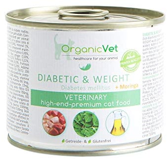 OrganicVet Katze Nassfutter Veterinary Diabetic & Weight, 6er Pack (6 x 200 g)