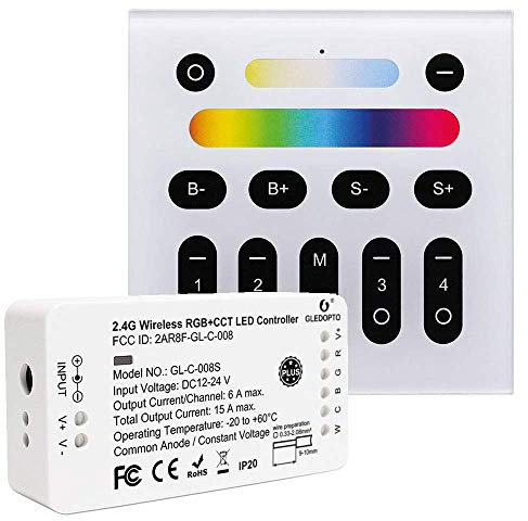 Set controller CCT RGB zigbee con interruttore a parete, controller dimmerabile Compatibile con H*u*e Echo Plus