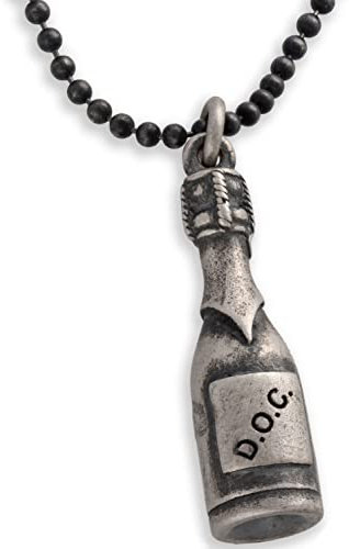 Sterling silver necklace for men pendant for men necklace pendant bottle pendant necklace bottle necklace mens gift rustic necklace vintage