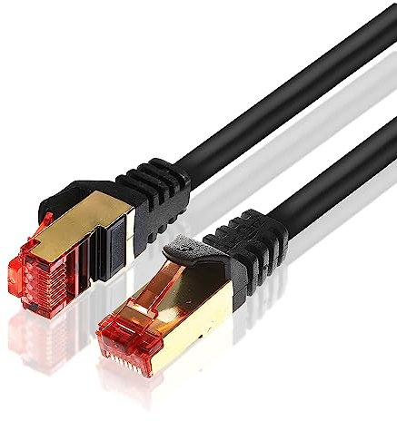 JuicEBitz CAT6 Ethernet Cable 8m RJ45 Cable, High Speed Patch Cable, Double Shielded Network Cable with LSZH Jacket, Gigabit LAN Cable for Work, Gaming & Streaming 8m Long Ethernet Internet Cable