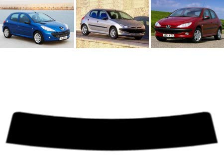 Sonnenblendstreifen für-Peugeot 206 5-Türen 1999-2010 Passgenaue Tönungsfolie (20% Schwarz)