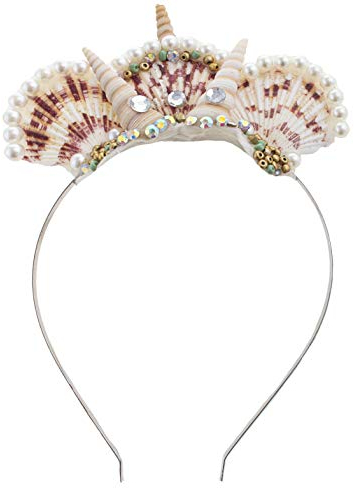 Funny Fashion Haarreif Meerjungfrau | Kopfschmuck mit Muscheln und Perlen für Fasching & Karneval | Meerjungfrauen-Krone als Accessoire | Meereswelten Zubehör