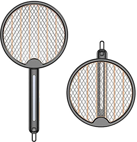 Raquette Anti Moustique,3500 V Pliable Raquette Electrique Insectes, 1200mAh USB Lampe Anti-Moustique,Protection de Maille 3 Couches, Tue Mouche Electrique Répulsifs À Mouches/Guêpes/Insectes. (Gris)