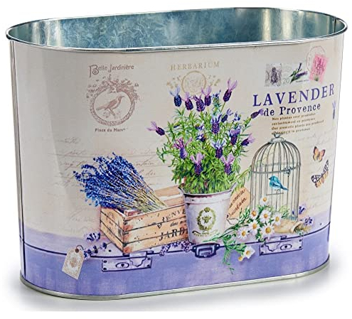 Ibergarden S3604552 Pflanzgefäß, Metall, groß, oval