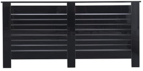 HMD High Gloss Black/White Grey Radiator Cover Decorative Cabinet Horizontal Slat 4 Size for Office Living Room Bedroom Hallway