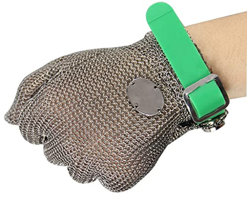 Kettenhandschuhe 304 Edelstahl Cut Resistant Handschuhe, Grad 5 Schutzsicherheitshandschuhe, zum Schneiden von Fleisch, Entfernen von Austern und Schlachtung (Color : 4pcs/L)