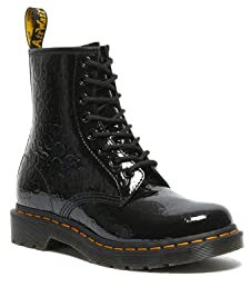 Dr. Martens Femme 1460 Leopard Emboss Boots, Noir, 40 EU