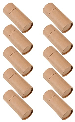 10 Pcs 50ml Portable Kraft Paper Storage Tubes Tea Coffee Organizer Essential Oil Bottle Container for Home Outdoor (Yellow)