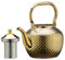 SANQIAHOME Teiera in acciaio INOX con Filtro, 2,0 litri, Adatta a Piano di Cottura a induzione, Oro Stile vintage