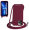 SLWYF Compatible with iPhone 13 Pro Crossbody Lanyard Case, Liquid Silicone Protective Phone Case with Strap Adjustable Neck Cord Necklace Soft Cover for iPhone 13 Pro, Red
