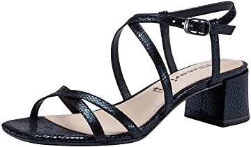 Tamaris Sandales pour femme, sandales pour femme, lit de pied touchit, Muscat noir., 37 EU