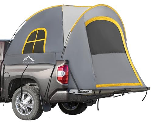 GoHimal Pickup-LKW-Zelt, wasserdicht, PU2000 mm, doppellagig, für 1,5–1,8 m LKW-Bett, tragbares Bettzelt für Camping, Grau