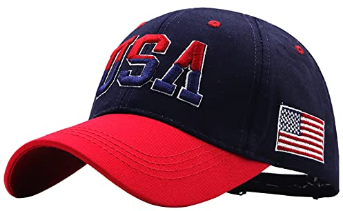 Unisex Baseball Kappe Basecap Vintage Stickerei USA Baseball Hut Freizeit Cap Baseballmütze Hat Mützen Caps Kappe Sonnenhut Sportkappe für Damen Herren;DUNKELBALU