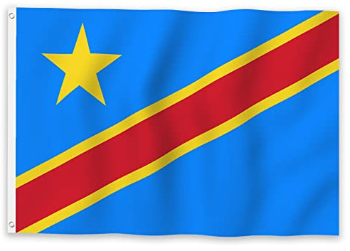 YongFoto Kongo-Flagge, 90 x 152 cm, Republik Kongo, Banner für Feiern im Freien, Haus, Garten, Veranda, Party, Dekoration, Flaggen mit 2 stabilen Ösen, präzise maschinell genäht