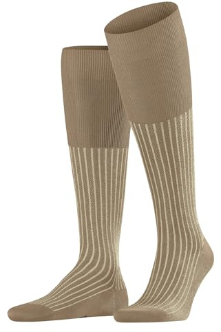 FALKE Herren Oxford Stripe Kniestrümpfe atmungsaktive Baumwolle verstärkte Herrenkniestrümpfe flache Naht für druckfreie Fußspitze gerippt besondere Brillanz Business Alltag 1 Paar | aus Fil d'Ecosse Baumwolle
