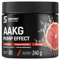 AAKG Pump Effect Grapefruit – Arginin Alpha-Ketoglutarat Pulver mit Vitamin B6, Pre Workout Supplement für Training, Sport und Fitness