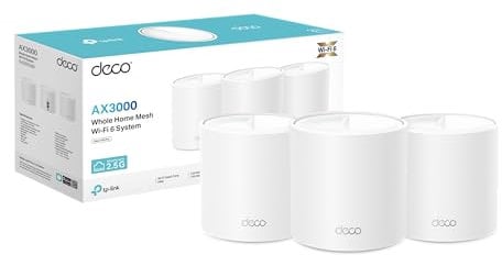 TP-Link Deco X50 Pro Mesh WiFi 6 AX3000Mbps Dual Band, Copertura fino a 600m², 2 Porte 2.5G, Connetti più di 150 Dispositivi, 4 Stream, OFDMA, MU-MIMO, WPA3, HomeShield, 3pz