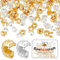 Beebeecraft 1 boîte de 160 cache-Perles à Écraser Plaqué Argent Sterling et Plaqué Or 18 carats 2 couleurs Demi-Rond Ouvert Perles à Écraser Extrémité 4 mm pour la Fabrication de Bijoux DIY