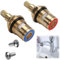 2PCS Premium Ceramic Tap Cartridge Replacement - 1/4 Turn Brass Valve for Smooth Operation in Kitchen & Bathroom Faucets