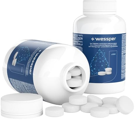 Wessper Entfettungstabletten für Kaffeemaschinen, 100 Stück, Entfettungs- und Reinigungstabletten für Kaffeemaschinen, geeignet für alle Marken, für Kaffeemaschinen und Wasserkocher