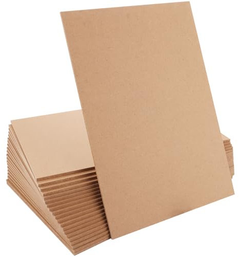 AHAQU 30PCS A4 MDF Wood Boards 4mm Thick Wood DIY Craft Project Board, 30 x 21cm MDF Blank Sheets for Painting, Modelling, Engraving, Fretwork, Arts