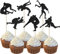 24 Stück Wrestling Tortendeko Glitzer Mann Wrestler Geburtstag Cupcake Toppers für Wrestling Sport Thema Kuchen Deko Geburtstag Party Kuchen Dekorationen Schwarz