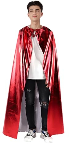 Proumhang Halloween Umhang,Rot Prinz & König Umhang für Erwachsene & Kinder,Unisex Robe Cape für Halloween Cosplay Party Kostüm Weihnachten 120cm
